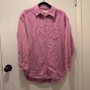 Pilcro Anthropologie Dusty Pink Oversized Button-Down Shirt